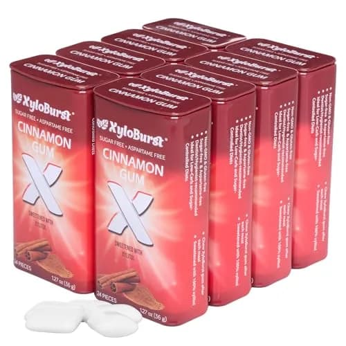 Xyloburst Cinnamon Chewing Gum 24 Pieces | Sugar-Free Oral Health Support thumbnail 1