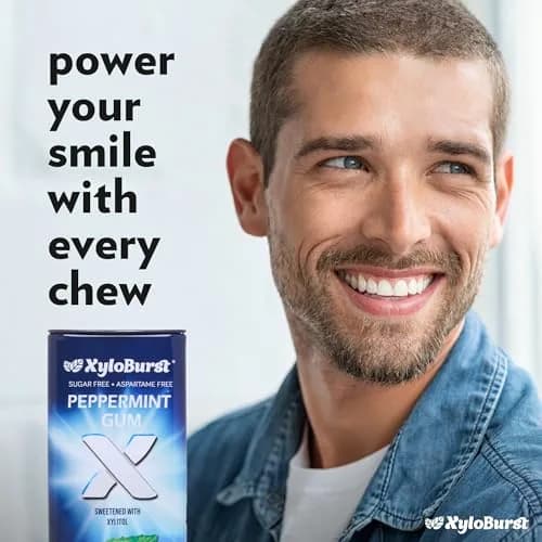 XyloBurst Peppermint Xylitol Chewing Gum 192 Pieces (Pack of 8) | Sugar-Free, Aspartame-Free, Dentist-Recommended thumbnail 6