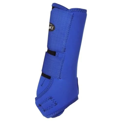 Tough 1 Economy Vented Front Sport Boots, Royal Blue, Medium | Contoured neoprene horse boots with quick grip tabs thumbnail 1