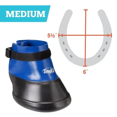 Tough 1 Hoof Saver Boot, Royal Blue, Medium | Triple Layer Foot Protection for Horses thumbnail 2