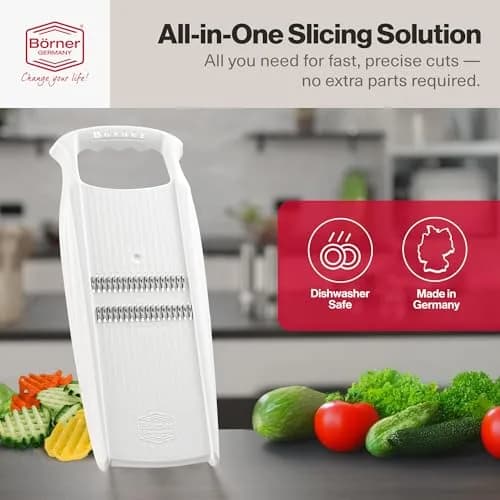 Swissmar Börner PowerLine Thin Julienne Vegetable Slicer | Precision Mandoline for Potatoes & Zucchini (4.3⭐, 940 reviews, <span class="inline-flex items-baseline"><span class="inr-rupee" aria-hidden="true">₹</span><span class="inr-amount">4,250</span></span>) in India thumbnail 2