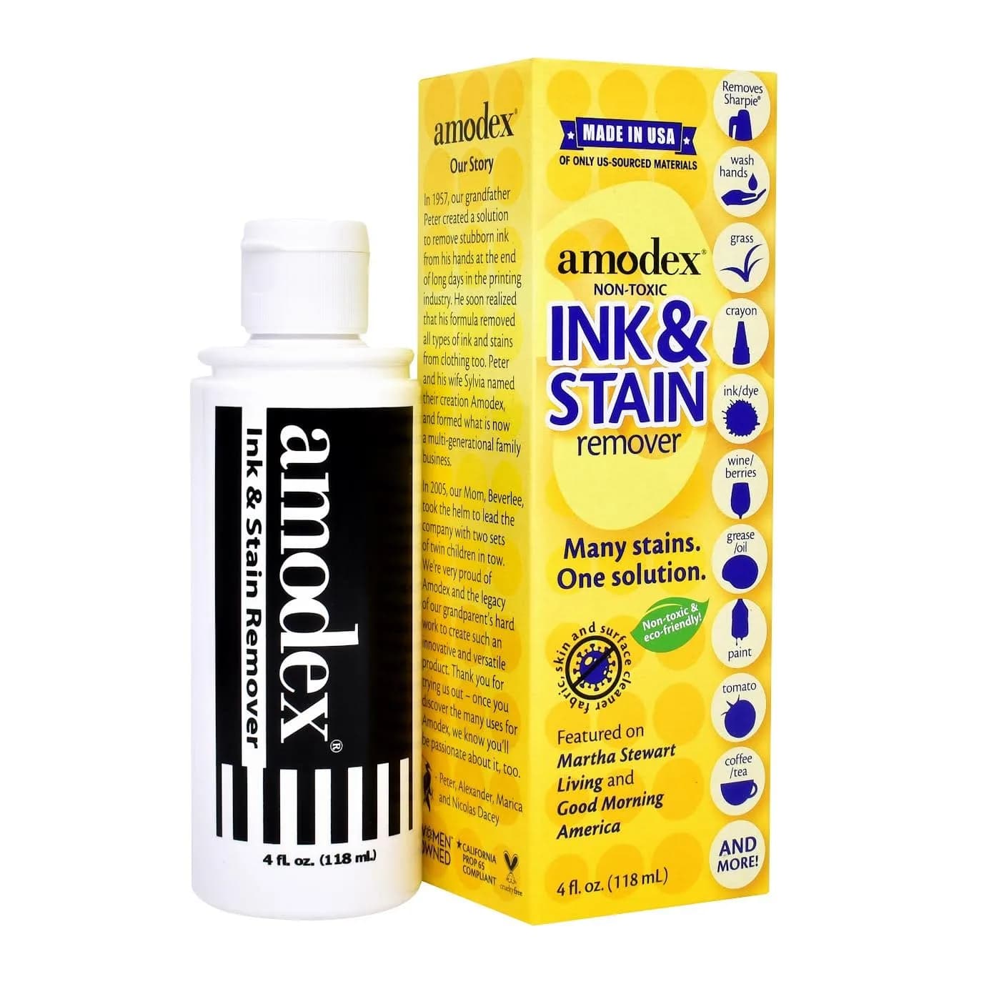 Amodex Ink and Stain Remover Liquid Formula 118ml (4 fl oz) | Professional Strength Stain Removal — 4 Fl Oz