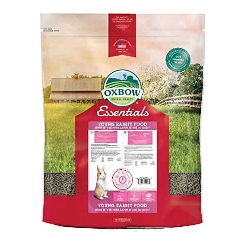 Oxbow Essentials Young Rabbit Food Pellets 11.33 kg (25 lb) | High-Fiber Timothy Hay Formula for Digestive Health thumbnail 1