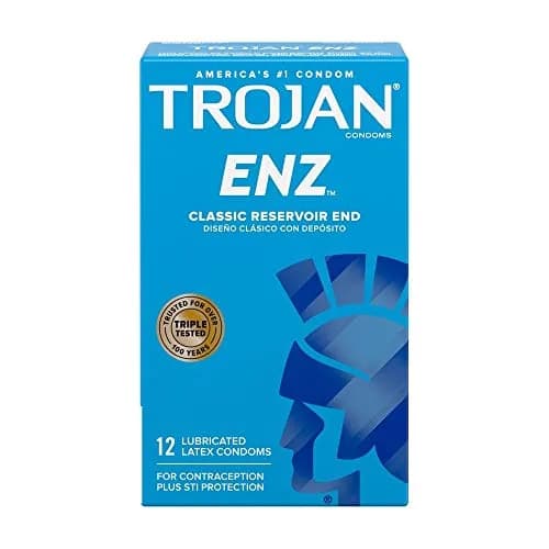 Trojan Enz Condoms Lubricants 36 Count | Classic Latex with Reservoir Tip for Comfort thumbnail 1
