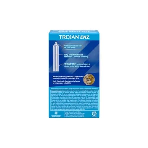 Trojan Enz Condoms Lubricants 36 Count | Classic Latex with Reservoir Tip for Comfort thumbnail 2