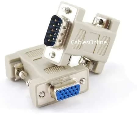 CablesOnline DB9 Male to HD15 VGA Female Adapter | Connects Video Out to VGA Monitor thumbnail 2