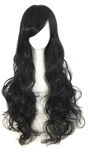 MapofBeauty 32" (80 cm) Long Spiral Curly Costume Wig | Black thumbnail 1