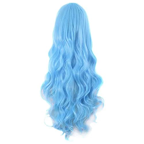 MapofBeauty 32 Inch Spiral Curly Cosplay Wig, Azure Blue | Heat Resistant Synthetic Fiber thumbnail 2