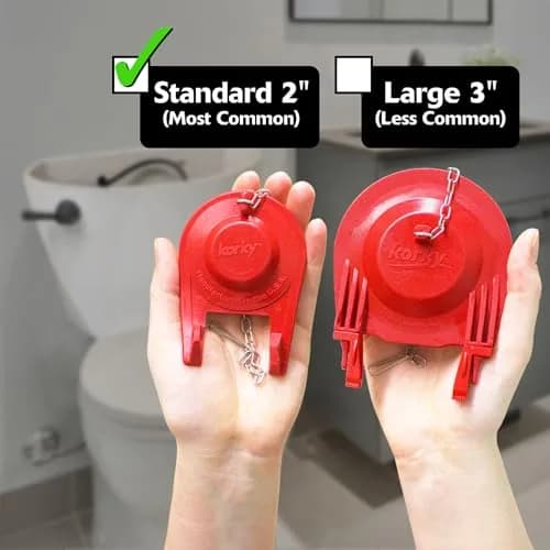 Korky Ultra Standard 2-Inch Universal Toilet Flapper with Stainless Steel Chain | Easy Install, Water Saving thumbnail 2
