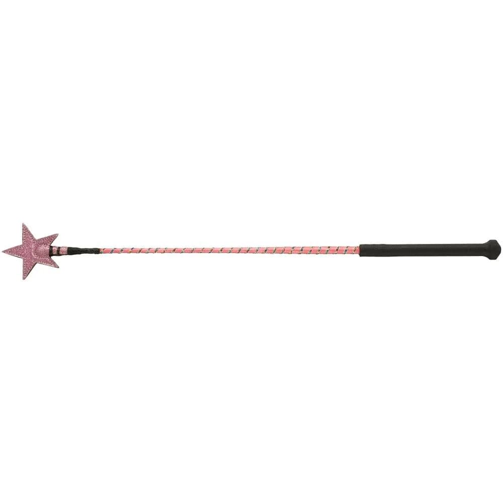 Tough 1 Star Shaped Sparkle Crop, Pink, 24-Inch | Star-Shaped Horse Crop with Sparkle Twist - main product image