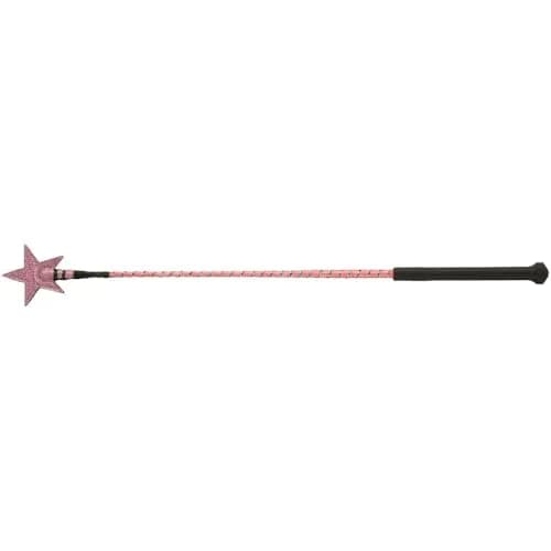 Tough 1 Star Shaped Sparkle Crop, Pink, 24-Inch | Star-Shaped Horse Crop with Sparkle Twist thumbnail 1