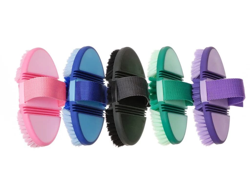 Tough 1 Great Grips Flex Finishing Brush - Royal Blue/Light Blue | Perfect for Horse Grooming - main product image