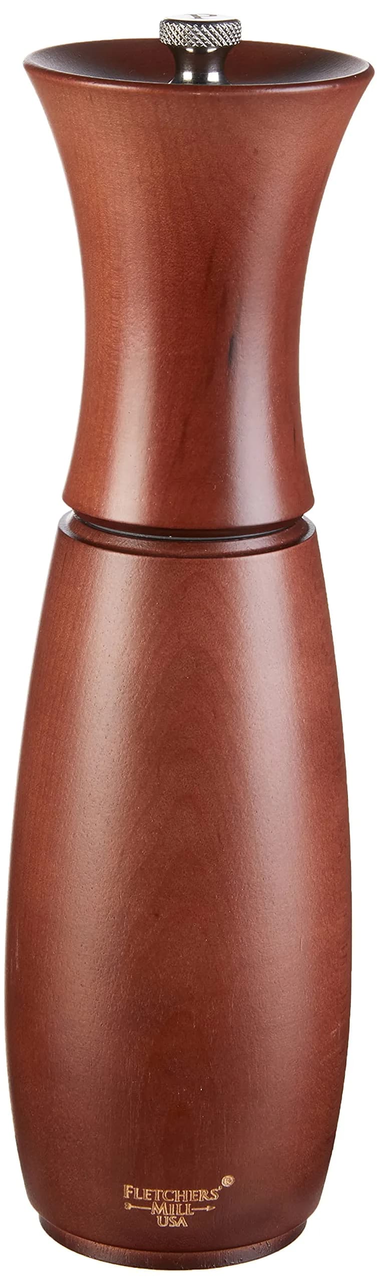 Fletchers' Mill Border Grill Pepper Mill, Walnut Stain - 8 Inch, Adjustable Coarseness Fine to Coarse | Made in USA - main product image