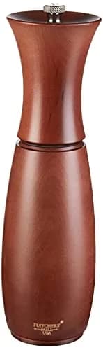 Fletchers' Mill Border Grill Pepper Mill, Walnut Stain - 8 Inch, Adjustable Coarseness Fine to Coarse | Made in USA thumbnail 1