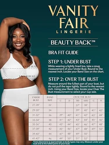 Vanity Fair Women's Beauty Back Smoothing Minimizer Bra, 40DDD | Reduces Bust Line Up to 1.5" with Seamless Support thumbnail 5