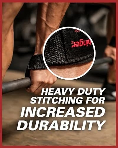Harbinger Padded Cotton Lifting Straps with NeoTek Cushioned Wrist (Pair, Pink) 21.5 inch | Improve Grip & Reduce Wrist Fatigue thumbnail 6