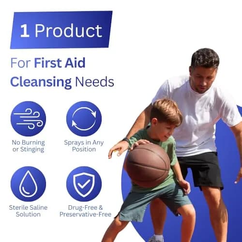 NeilMed Sterile Saline Wound Wash Spray 177ml (6.3 Fl Oz) | Cleans Minor Wounds & Abrasions thumbnail 2