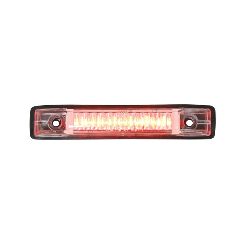 GG Grand General Amber Thin Line 6-LED Marker and Clearance Light with Clear Lens (4 inches / 10.16 cm) — Red Clear