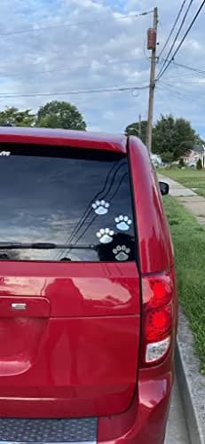 LZLRUN 4PCS Silver 3D Chrome Dog Paw Footprint Car Decoration Sticker | Weatherproof Vinyl Decal for Cars, Laptops, and Smooth Surfaces thumbnail 6