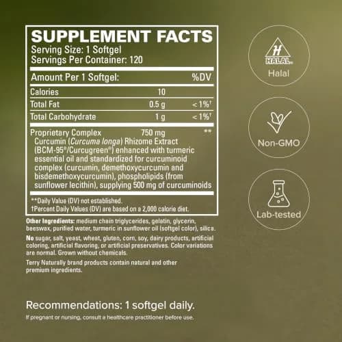 Terry Naturally CuraMed 750mg Softgel | Pain & Inflammation Support in India thumbnail 5