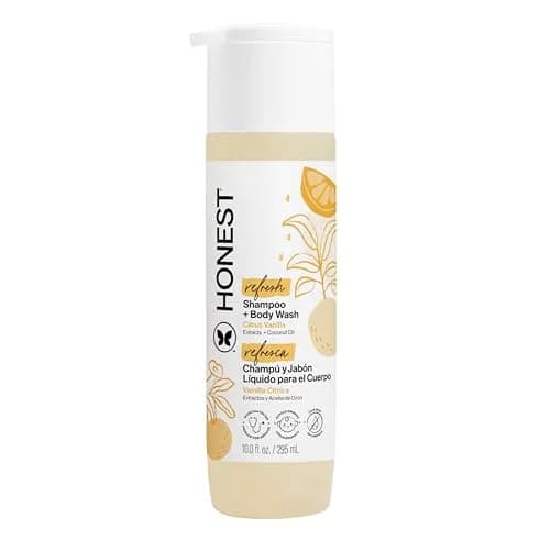 The Honest Company 2-in-1 Cleansing Shampoo + Body Wash | Citrus Vanilla Refresh, 295ml (10 fl oz) | Gentle, Tear-Free, Hypoallergenic thumbnail 1