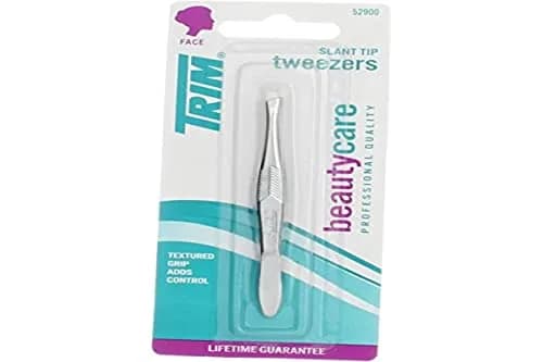 Trim Professional Quality Slant Tip Tweezers 1 Count | Precision Ground & Aligned Tips for Fine Hair Removal thumbnail 1