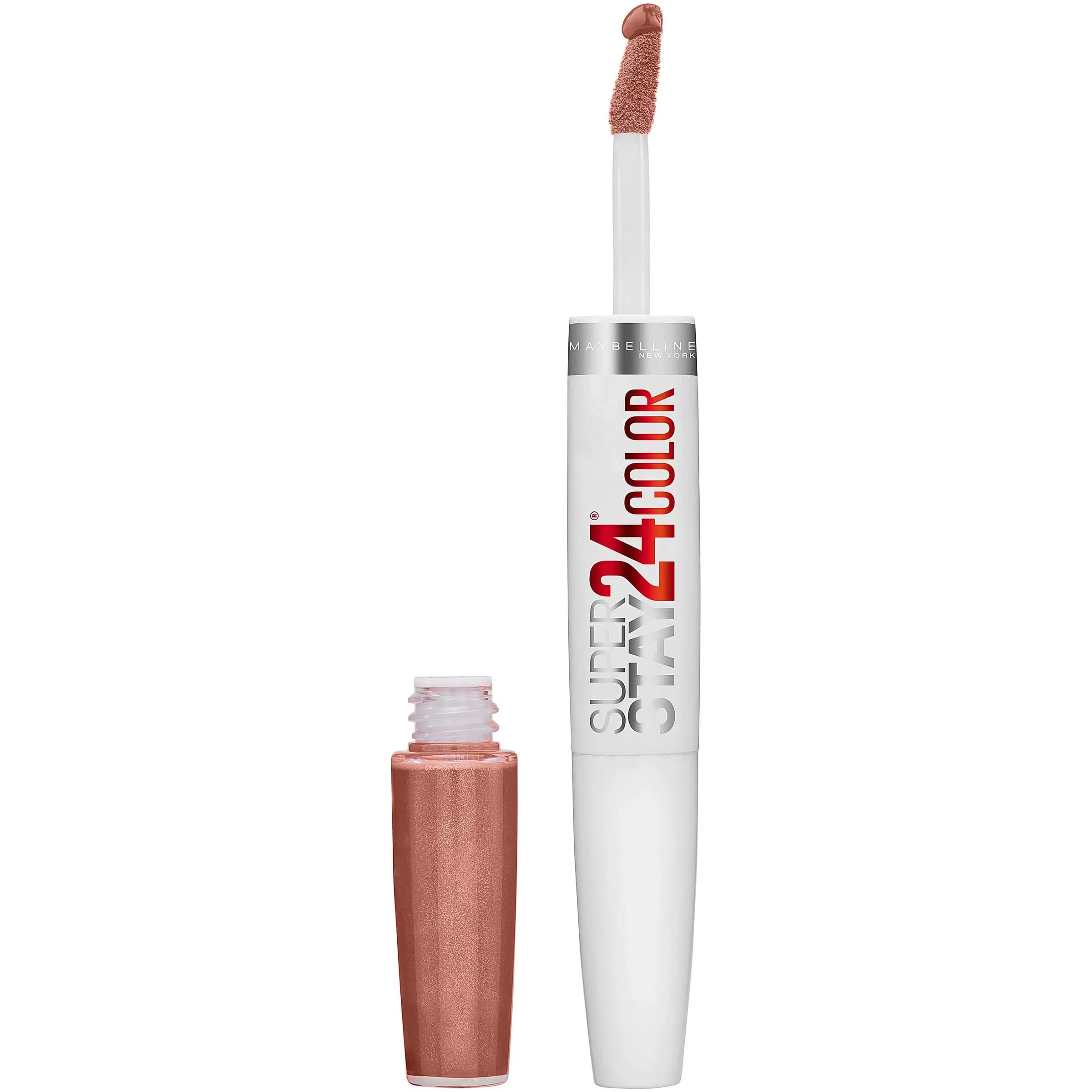 Maybelline SuperStay 24 2-Step Liquid Lipstick Makeup Steady Red-Y, 1 kit | Long-Lasting Color & Conditioning Balm — 141 More & More Mocha