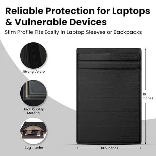 OFFGRID by EDEC Laptop Faraday Bag, Signal Blocking Bag for Laptops, Tablets, Phones | 55.2 cm (21.75") Tall thumbnail 2