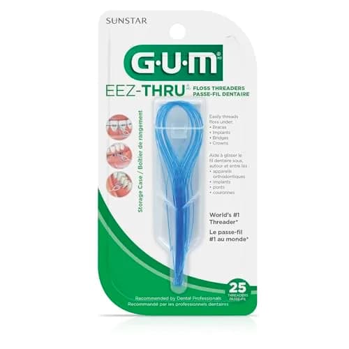 GUM EEZ-Thru Floss Threaders for Braces, Bridges & Implants, Easy Dental Floss Threading, 150 Count (Pack of 6) | Dentist Recommended for Oral Health thumbnail 4