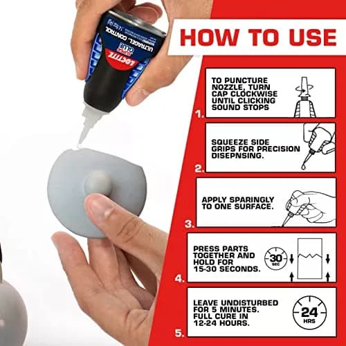 Loctite Super Glue Ultra Gel Control 0.14 fl oz (4 ml) | Rubber Toughened Instant Adhesive for Tough Repairs thumbnail 2