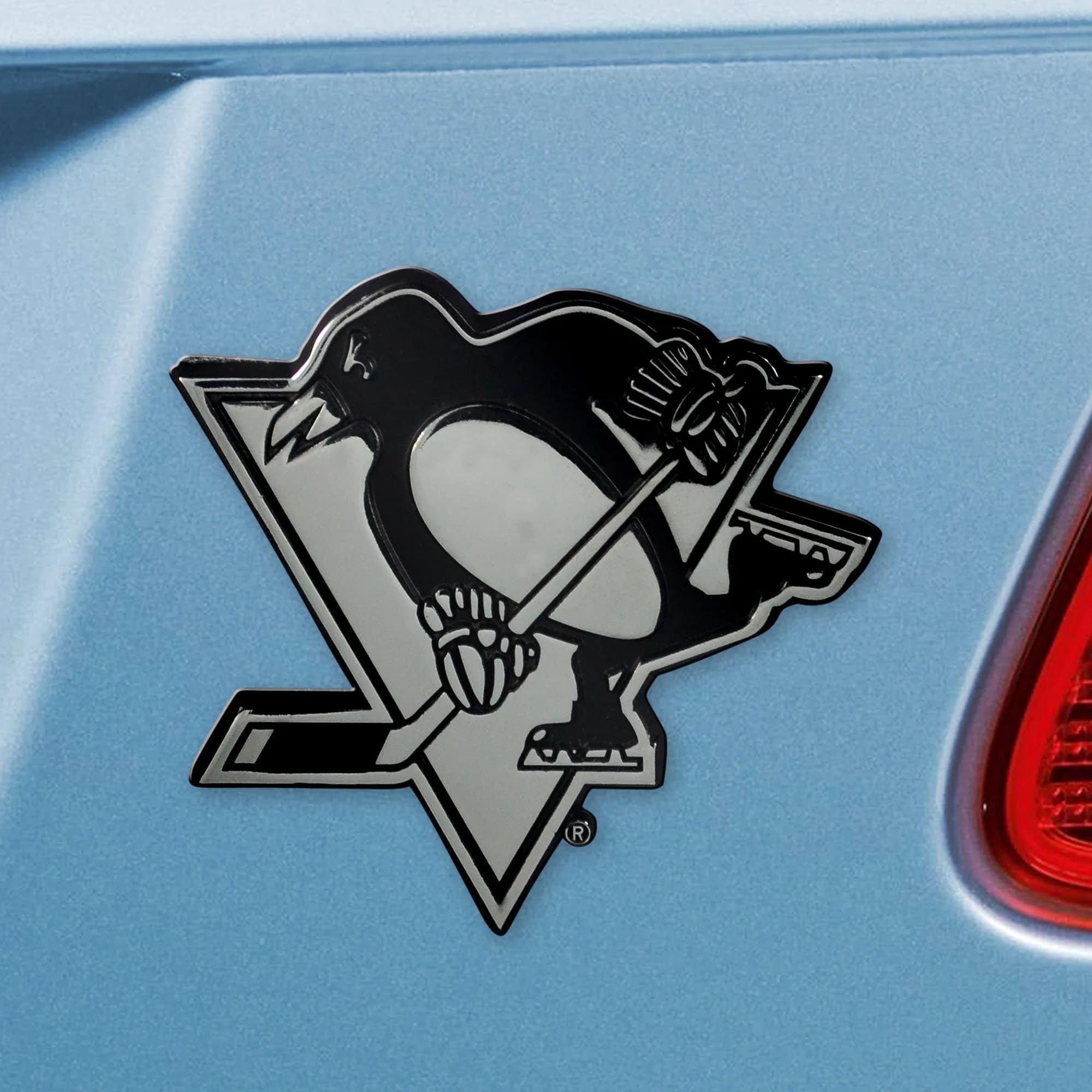 FANMATS NHL Pittsburgh Penguins Chrome Metal Emblem | 3"x3" Heavy Duty Vehicle Badge - main product image