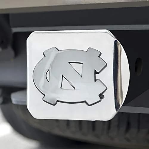 FANMATS North Carolina Tar Heels Chrome Metal Hitch Cover | NCAA Trailer Hitch Cover thumbnail 1