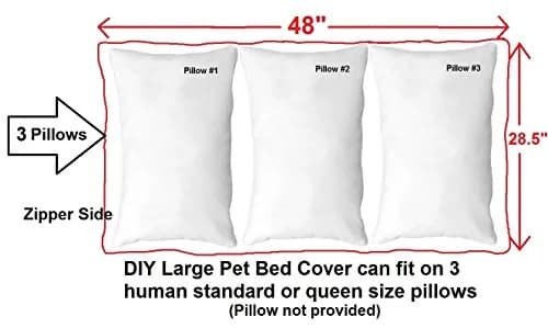 Dogbed4less Do It Yourself Pet Bed Pillow Cover 48x29 in Brown | Waterproof & Washable thumbnail 4
