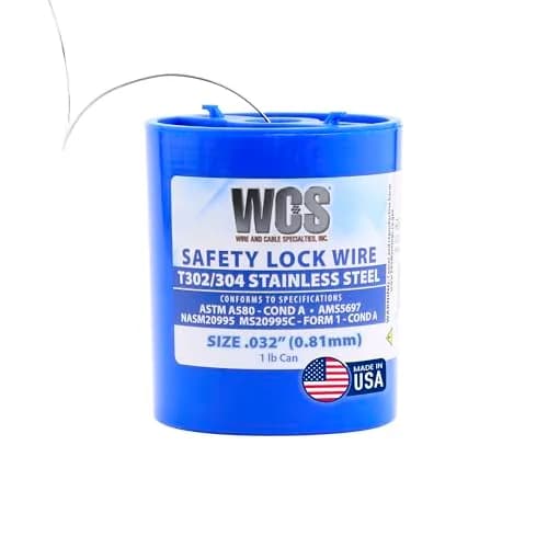 WCS .032 Stainless Steel Safety Lock Wire, T302/304, 0.81 mm (0.032 in) | NASM20995C Compliant thumbnail 1