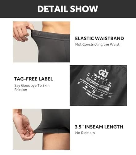 DAVID ARCHY Modal Boxer Briefs Second Skin Trunks Underwear 3/4/7 Pack | Supportive, Breathable & Moisture-Wicking thumbnail 5