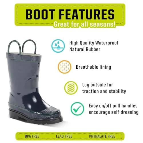 Western Chief Kids Firechief 2 Waterproof Rain Boot, Navy, 8 | Kid-Friendly Waterproof Rain Boot for Adventure thumbnail 4