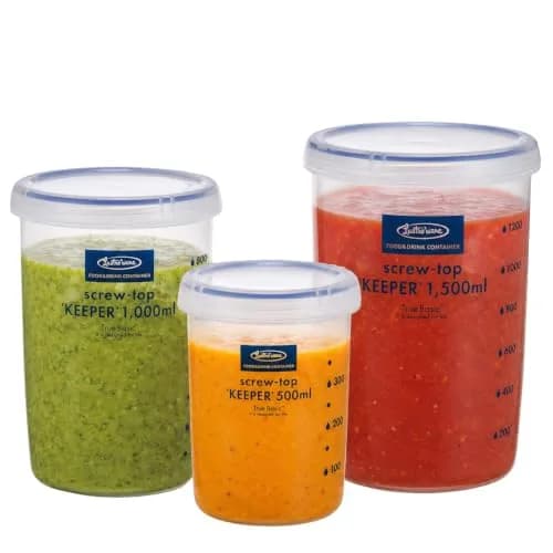 Lustroware Airtight Food Storage Containers with Lids, Set of 3 (17oz, 34oz, 50.7oz) | Nestable BPA-Free Canisters for Pantry Organization thumbnail 1
