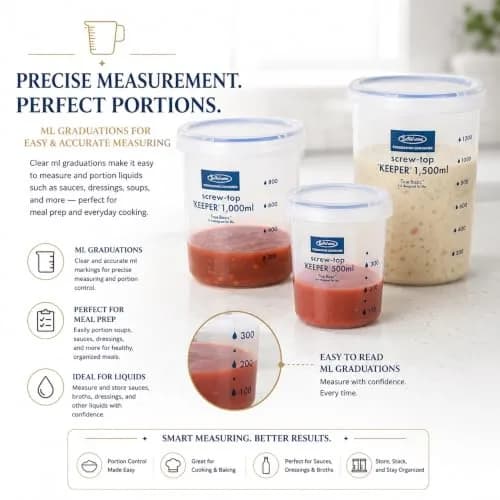 Lustroware Airtight Food Storage Containers with Lids, Set of 3 (17oz, 34oz, 50.7oz) | Nestable BPA-Free Canisters for Pantry Organization thumbnail 6