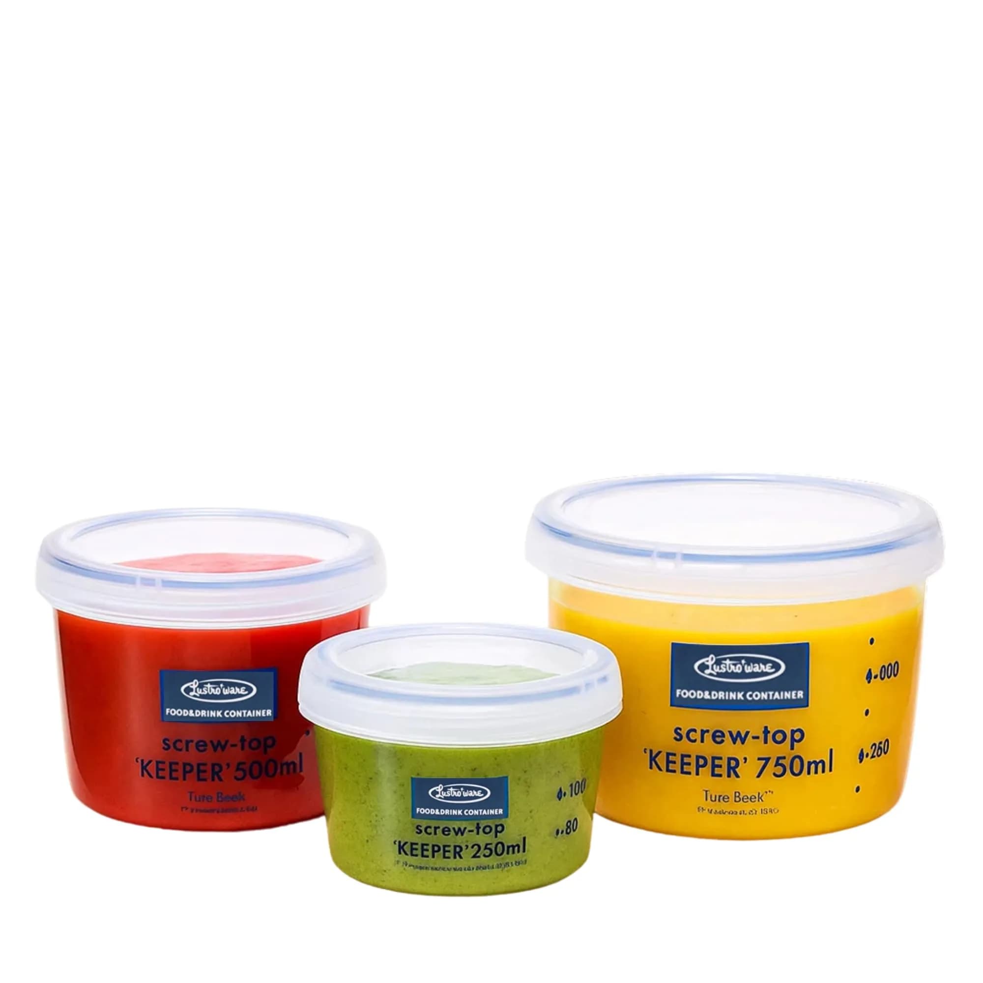 Lustroware Airtight Food Storage Containers with Lids, Set of 3 (17oz, 34oz, 50.7oz) | Nestable BPA-Free Canisters for Pantry Organization — Set of 3
