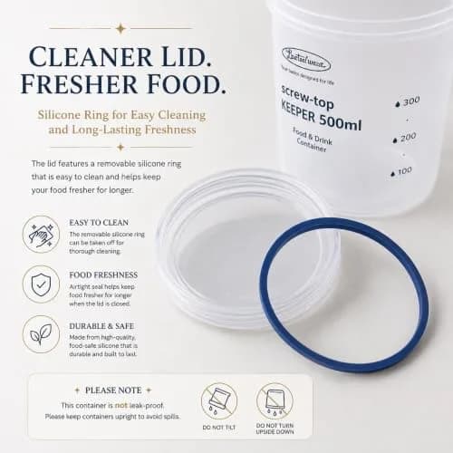 Lustroware Airtight Food Storage Containers with Lids, Set of 3, BPA-Free | Nestable, Leak-Proof, Microwave & Dishwasher Safe thumbnail 6