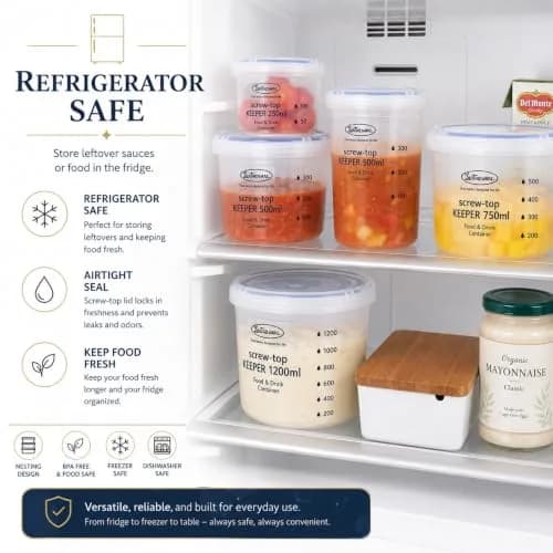 Lustroware Airtight Food Storage Containers with Lids, Set of 3, BPA-Free | Nestable, Leak-Proof, Microwave & Dishwasher Safe thumbnail 8