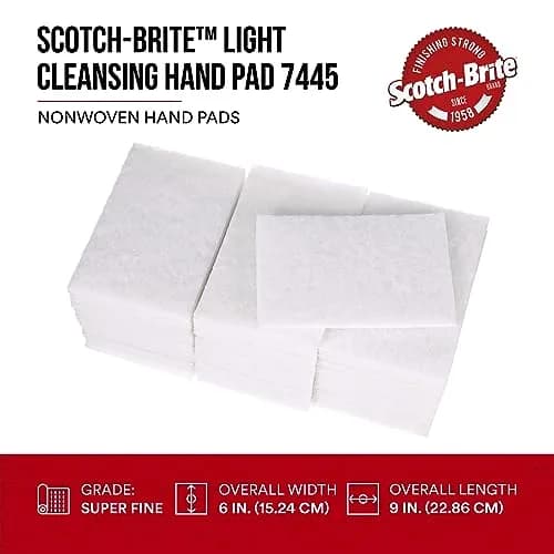 3M Scotch-Brite Light Cleansing Hand Pad 6 in x 9 in | Mild Abrasive for Delicate Surfaces thumbnail 2