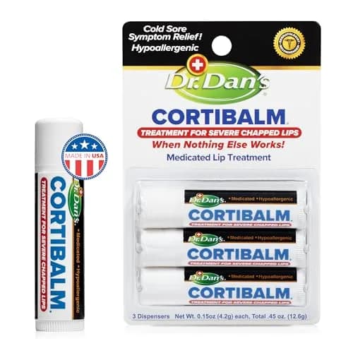 Dr. Dan's Cortibalm Lip Balm 3-Pack 1% Hydrocortisone | Heals & Soothes Dry, Cracked Lips thumbnail 1