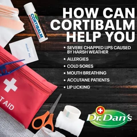 Dr. Dan's Cortibalm Lip Balm 3-Pack 1% Hydrocortisone | Heals & Soothes Dry, Cracked Lips thumbnail 6