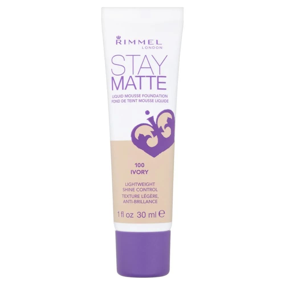 Rimmel London Stay Matte Liquid Mousse Foundation 1 Fl Oz (30ml) | Oil-Free Shine Control for Oily Skin — Ivory