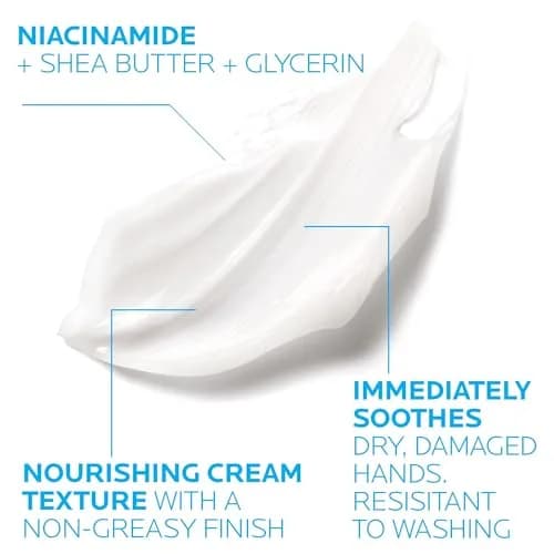 La Roche-Posay Cicaplast Hand Cream 50ml (1.69 Fl Oz) | Soothes & Hydrates Dry, Cracked Hands thumbnail 2