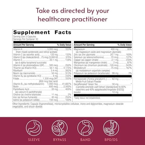 Bariatric Advantage Ultra Multivitamin with Iron, 90 Capsules | Supports Nutrient Absorption & Long-Term Wellness thumbnail 4