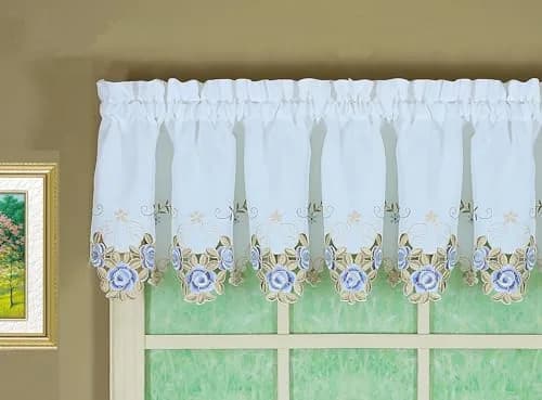Today's Curtain Verona Reverse Embroidery Valance 36cm (14") | Light-Filtering Window Topper thumbnail 1
