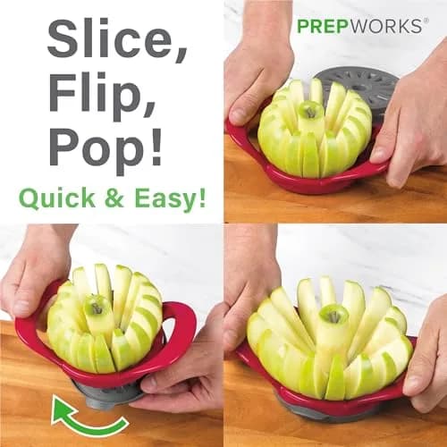 Progressive PrepWorks Apple Slicer and Corer, Red | 16 Thin Apple Slices, Safe & Efficient thumbnail 4