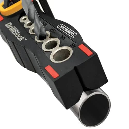 Milescraft Drill Block - Handheld Drilling Guide, Precision Jig, 6 Imperial Sizes, Reinforced Nylon & Metal, for Power Drill (Pack of 1) thumbnail 4
